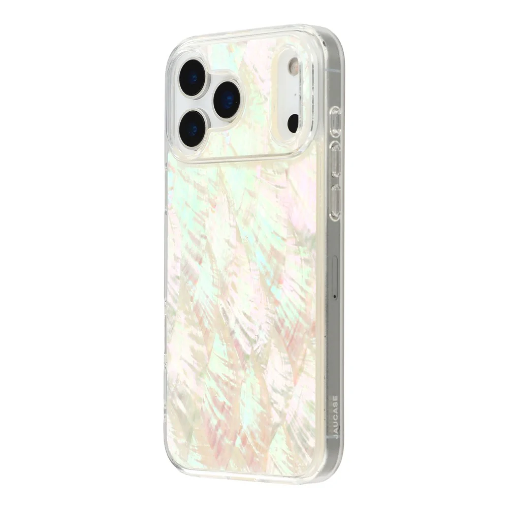 JAUCASE For iPhone 17 Pro Max Magnetic Case Natural Seashell Design TPU Phone Back Cover - Seashell Color - Image 4