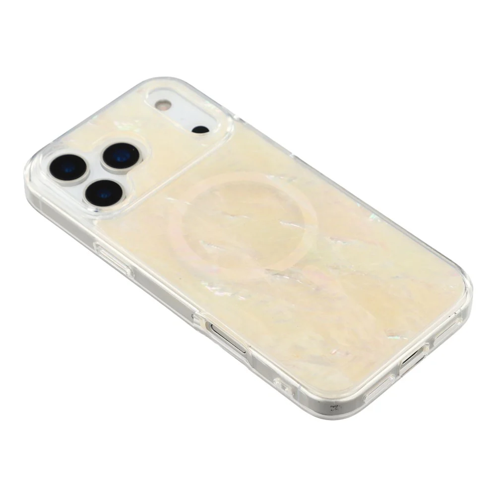 JAUCASE For iPhone 17 Pro Max Magnetic Case Natural Seashell Design TPU Phone Back Cover - Seashell Color - Image 5