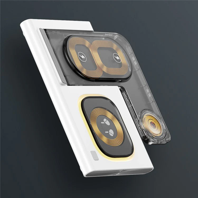 JJT-A80 3-in-1 Desktop Foldable Wireless Charger Phone Watch Earphone Charging Stand with Night Light - Black - Image 8