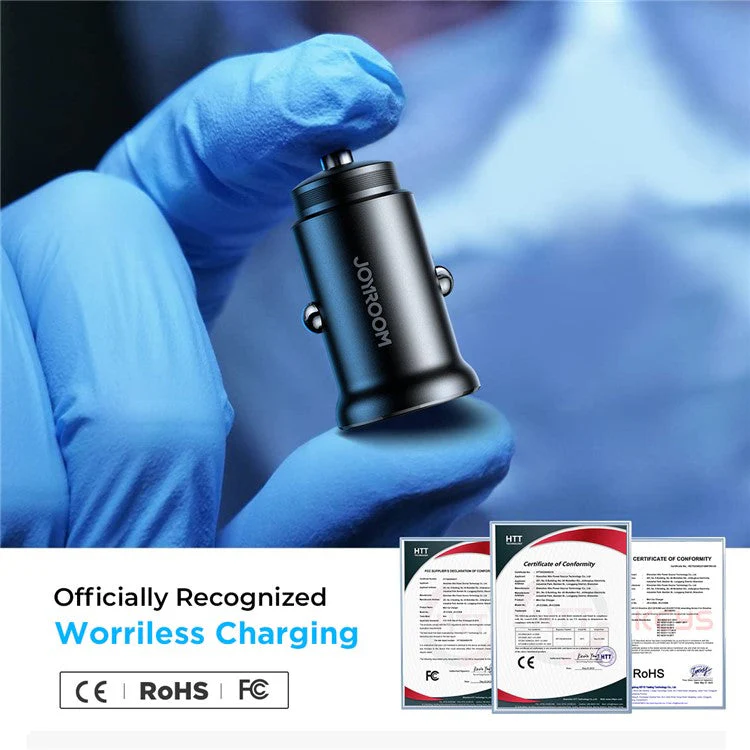 JOYROOM CCN06 Mini 30W Dual Type-C Ports Aluminum Alloy Car Charger Phone PD Fast Charging Adapter - Image 5