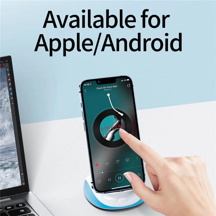 K18 15W Wireless Fast Charging Phone Charger Desktop Universal Stand - White - Image 3