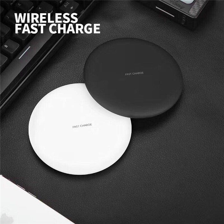 KC-N5 Qi Wireless Phone Charger Cradle Super Slim 10W Fast Charging Pad for Smartphone - Black - Image 2