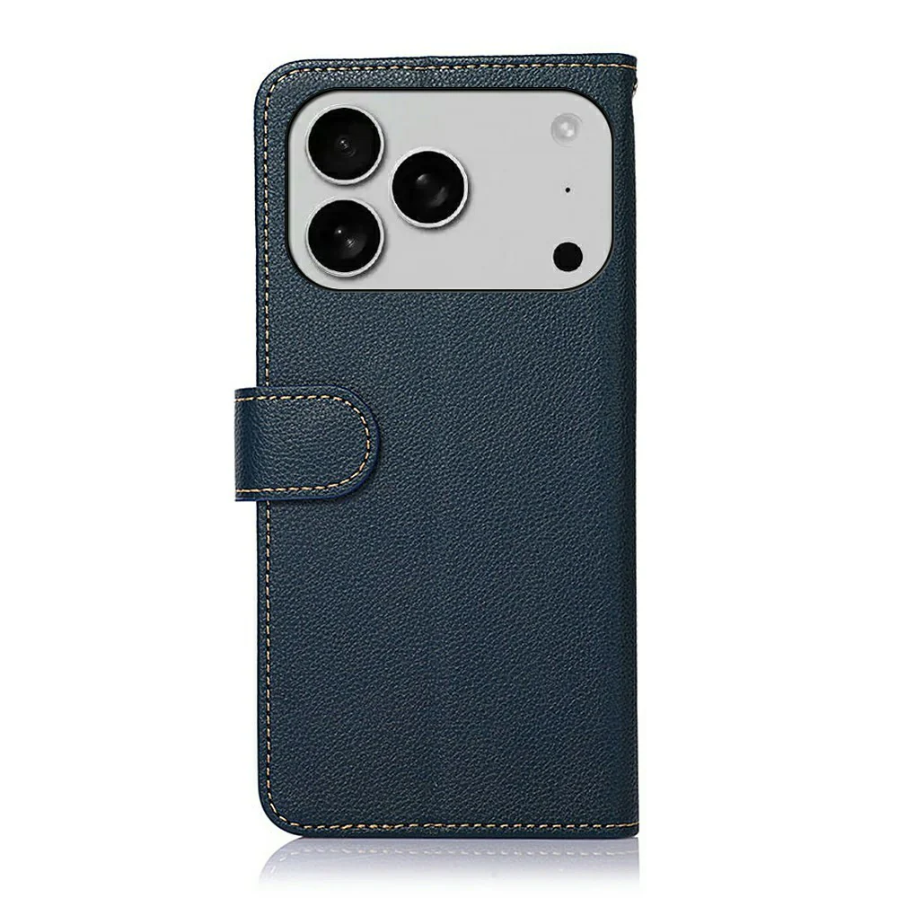 KHAZNEH For iPhone 17 Pro Max Case RFID Blocking Wallet PU Leather Phone Cover - Blue - Image 7