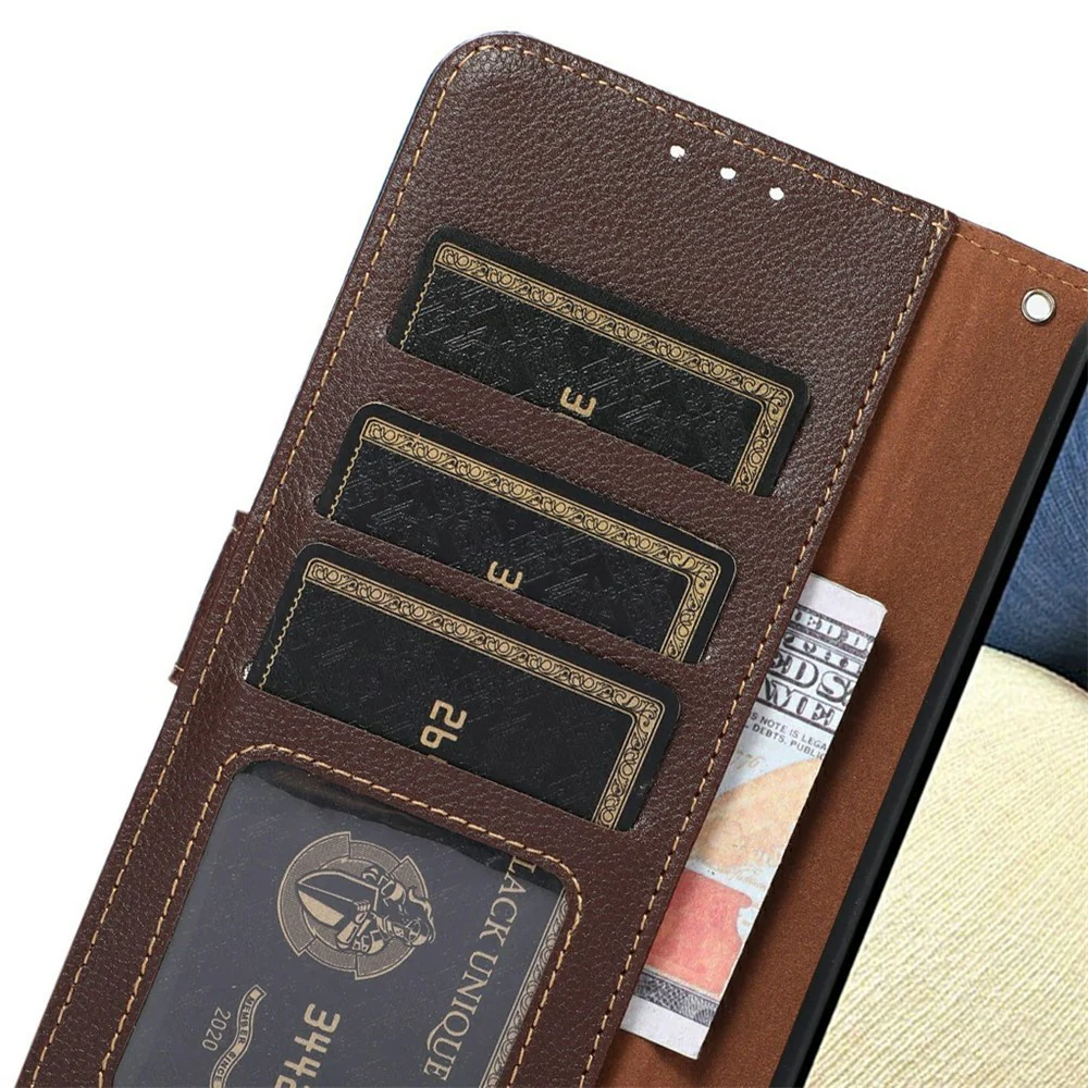 KHAZNEH For iPhone 17 Pro Max Case RFID Blocking Wallet PU Leather Phone Cover - Brown - Image 5