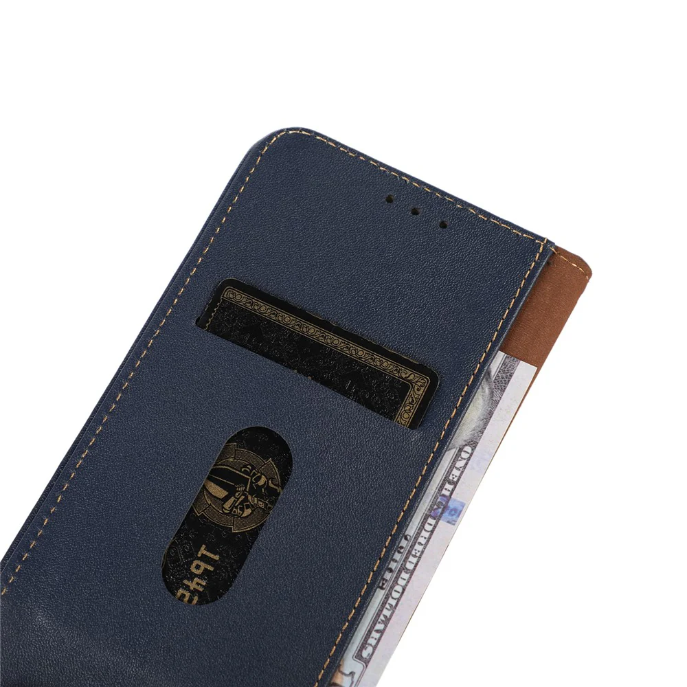 KHAZNEH For iPhone 17 Pro Max Case Wallet Genuine Cow Leather Phone Cover Nappa Texture - Blue - Image 4