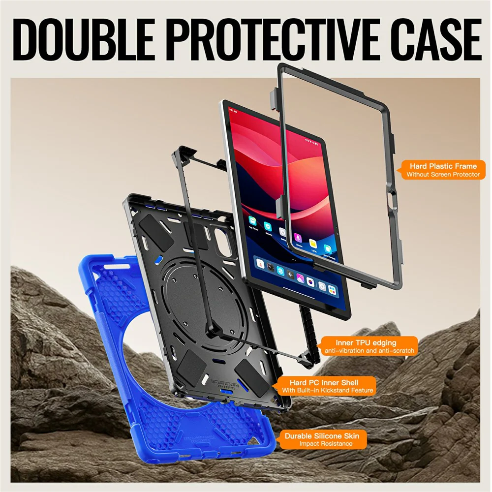 Kickstand Case for Lenovo Pad 11 2025 TB-335FC / 2024 / Tab K11 Gen 2 TB336 / K11 TB-330XU / P11 Gen 2 / M11 TB-330FU 331FC Tablet Cover - Blue - Image 5