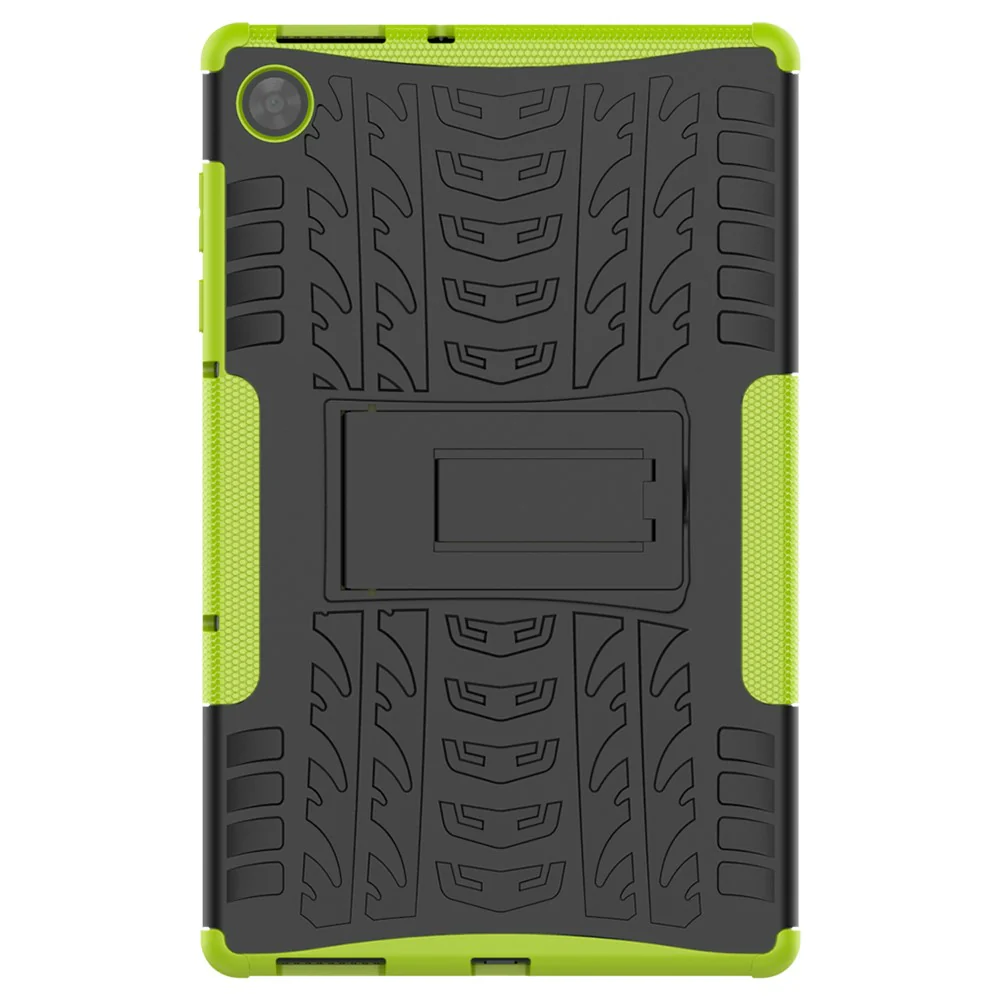 Kickstand Design Cover Cool Tyre Surface PC + TPU Hybrid Tablet Shell Case for Lenovo Tab M10 HD Gen 2 X306 - Green - Image 3
