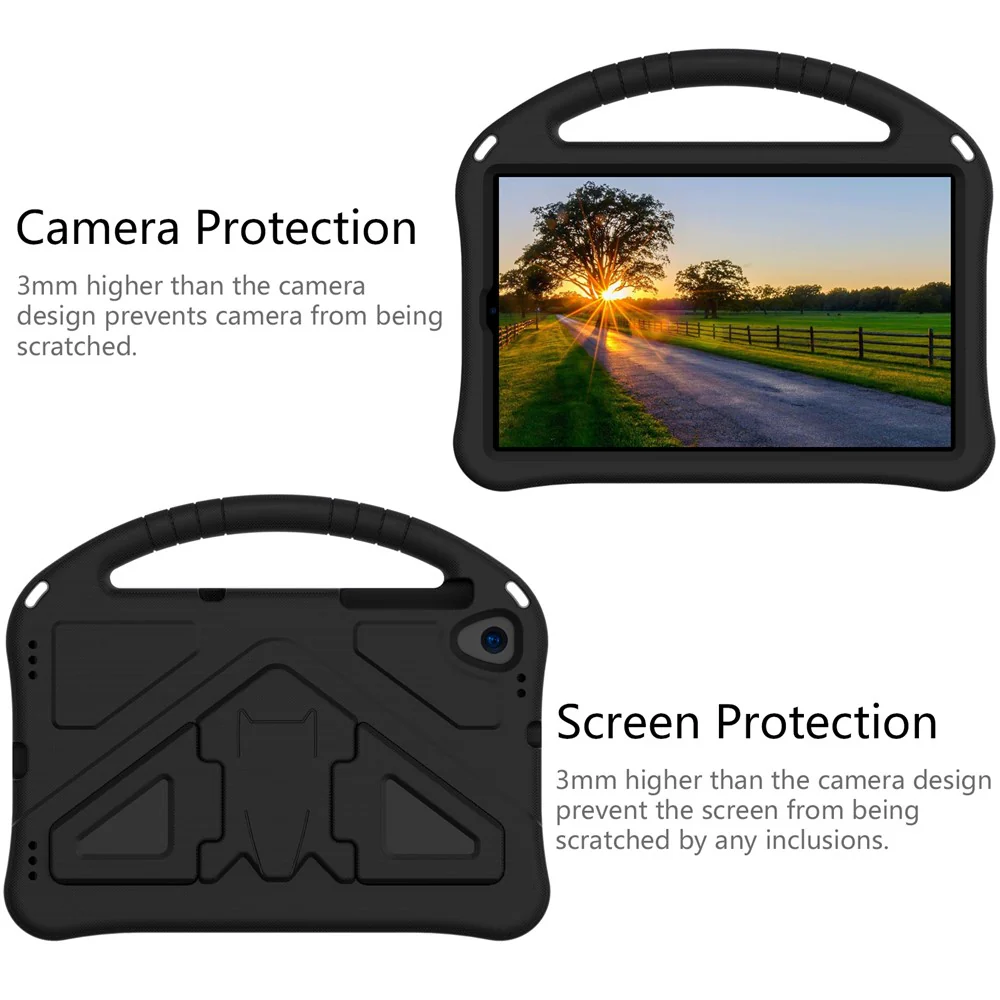 Kickstand Design Shockproof EVA Case with Portable Handle for Lenovo Tab K10 (2021) TB-X6C6F/TB-X6C6L/TB-X6C6X - Black - Image 2