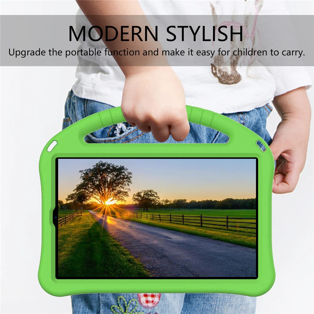 Kickstand Design Shockproof EVA Case with Portable Handle for Lenovo Tab K10 (2021) TB-X6C6F/TB-X6C6L/TB-X6C6X - Green - Image 4
