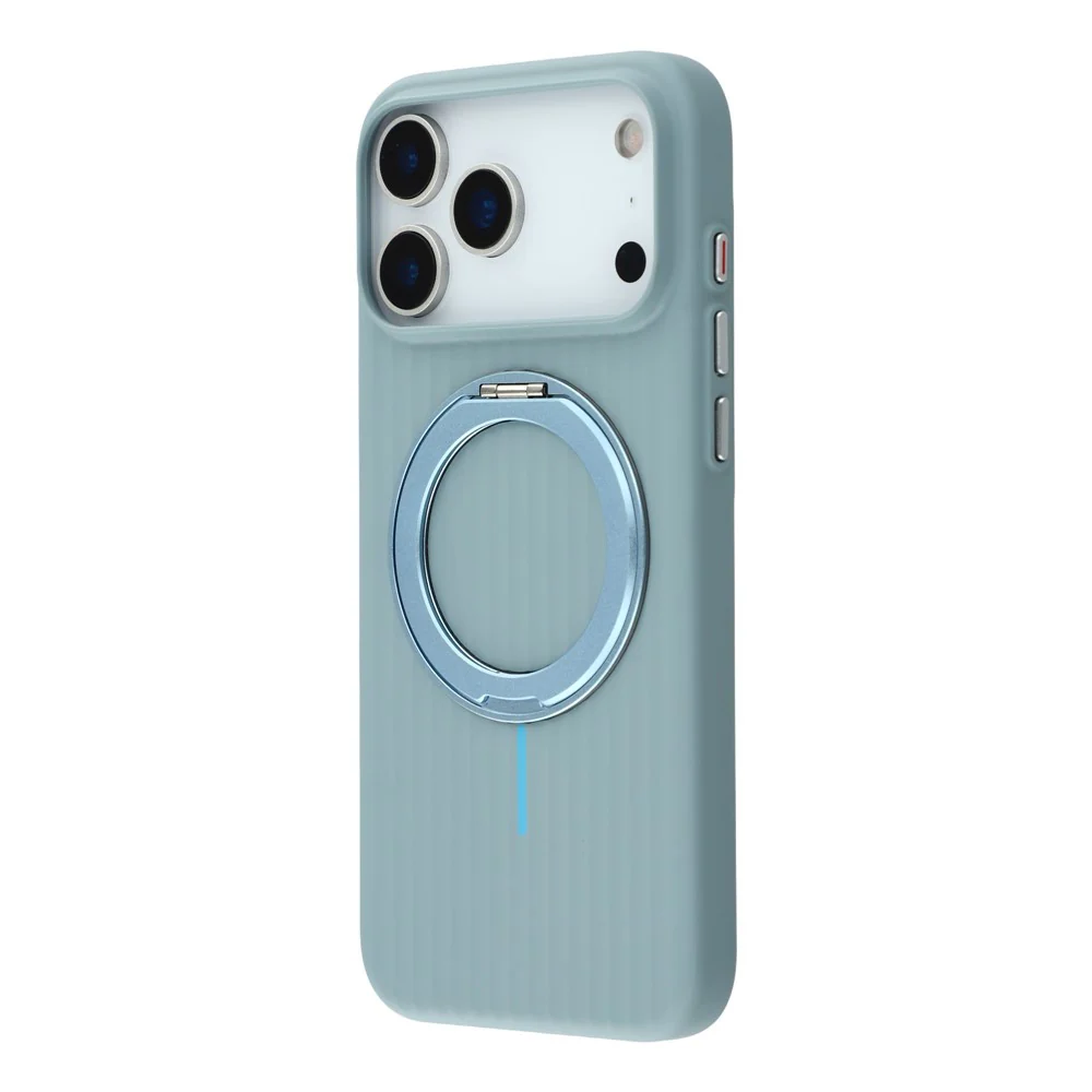 KIGC For iPhone 17 Pro Max Magnetic Case with Rotating Kickstand Hard PC Phone Back Cover - Blue - Image 4