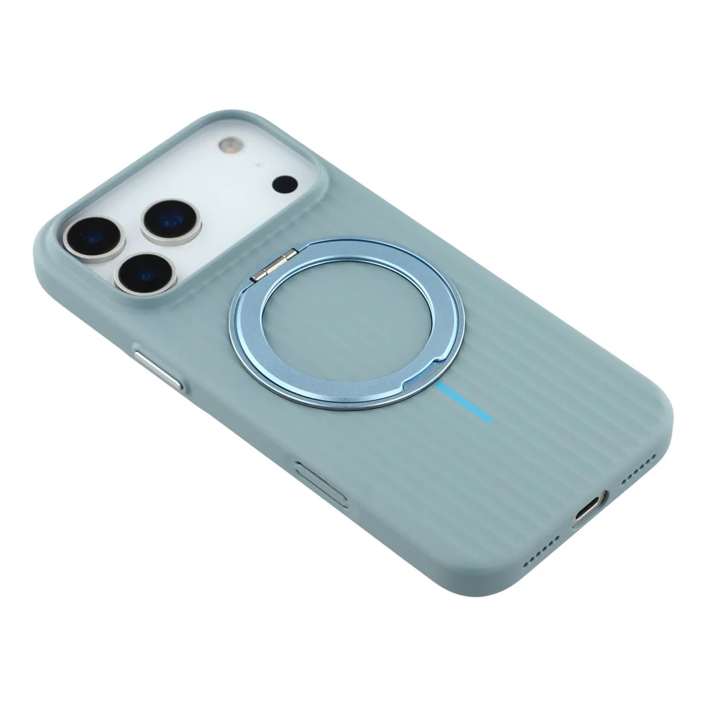 KIGC For iPhone 17 Pro Max Magnetic Case with Rotating Kickstand Hard PC Phone Back Cover - Blue - Image 7