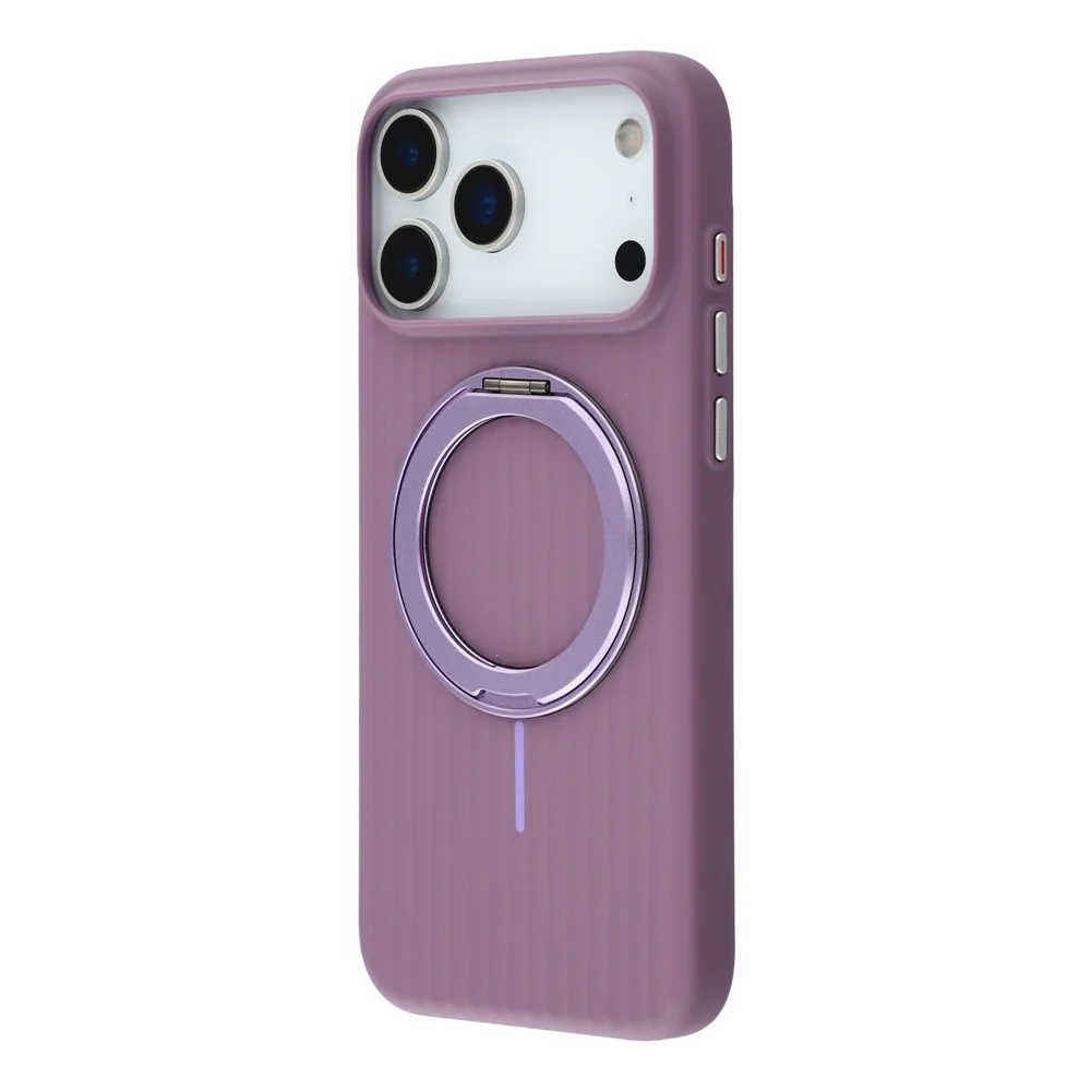KIGC For iPhone 17 Pro Max Magnetic Case with Rotating Kickstand Hard PC Phone Back Cover - Purple - Image 4