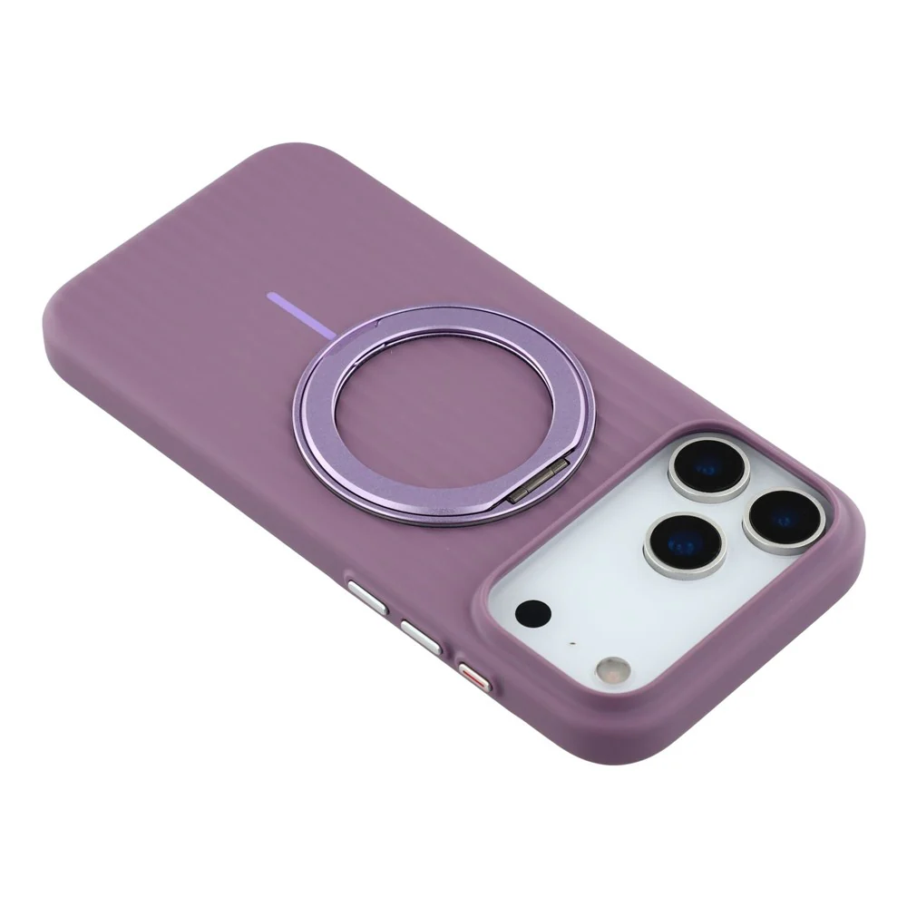 KIGC For iPhone 17 Pro Max Magnetic Case with Rotating Kickstand Hard PC Phone Back Cover - Purple - Image 8