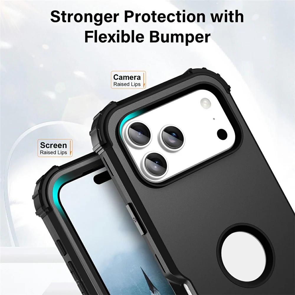L-Style For iPhone 17 Pro Max Case Shockproof PC + TPU Phone Back Cover - Black - Image 5