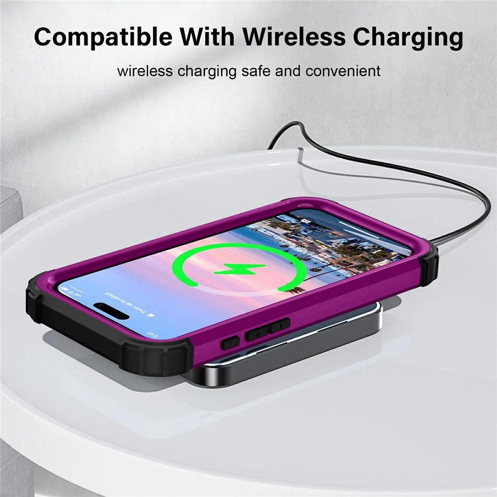 L-Style For iPhone 17 Pro Max Case Shockproof PC + TPU Phone Back Cover - Purple - Image 4
