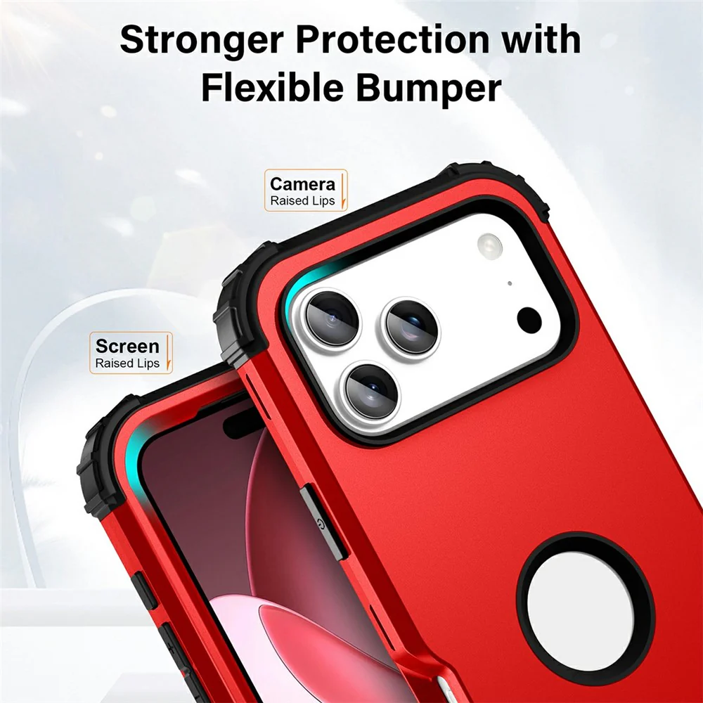 L-Style For iPhone 17 Pro Max Case Shockproof PC + TPU Phone Back Cover - Red - Image 5