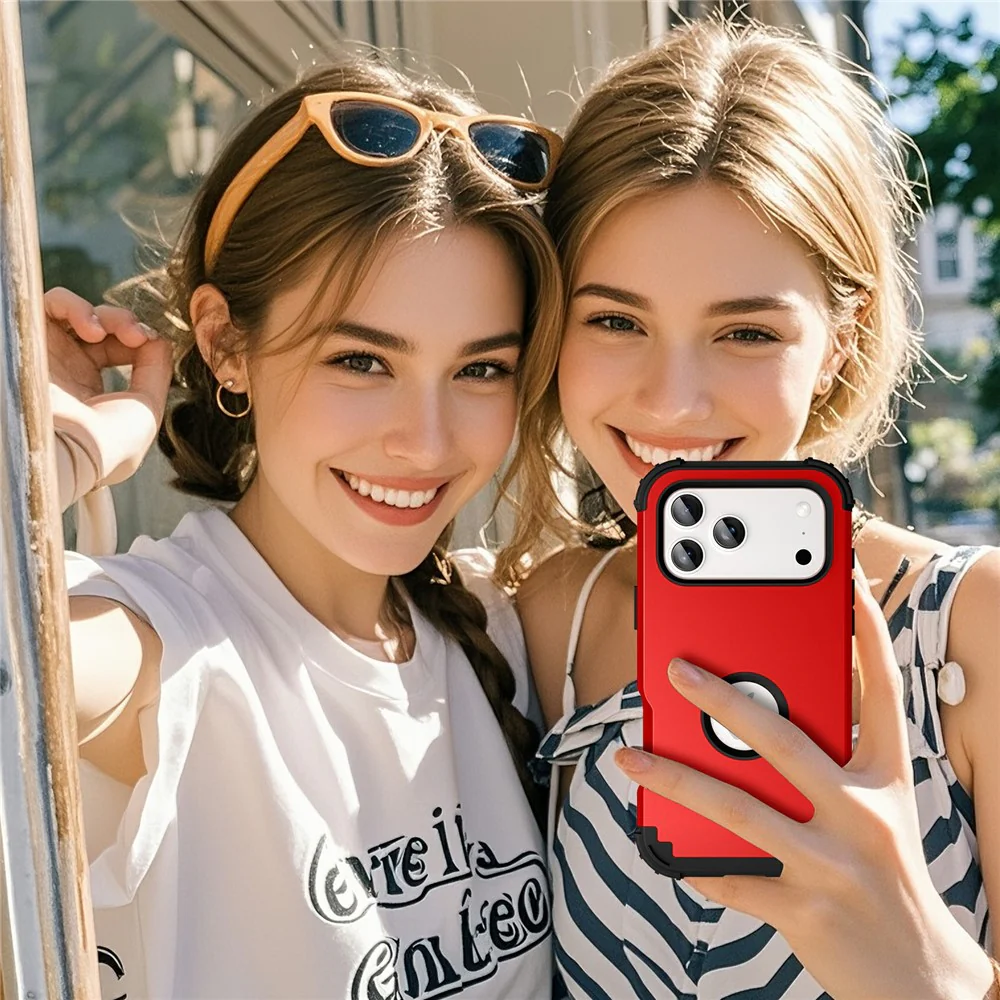 L-Style For iPhone 17 Pro Max Case Shockproof PC + TPU Phone Back Cover - Red - Image 6