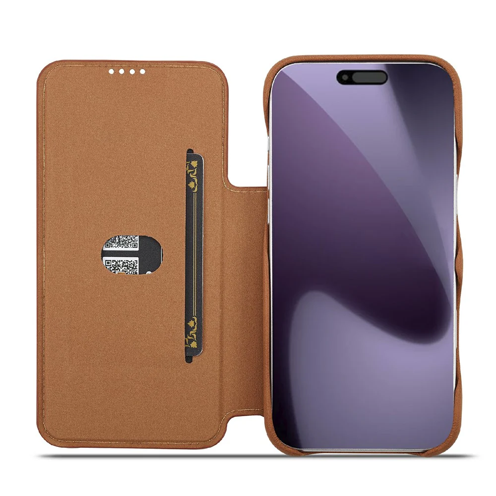 LC.IMEEKE For iPhone 17 Pro Max Case Card Holder Stand Leather Phone Cover - Brown - Image 2