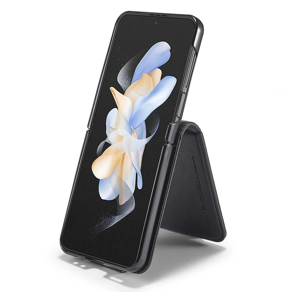LC.IMEEKE For Samsung Galaxy Z Flip7 FE 5G / Z Flip6 5G Phone Case RFID Blocking Card Slot PU Leather Cover - Black - Image 2