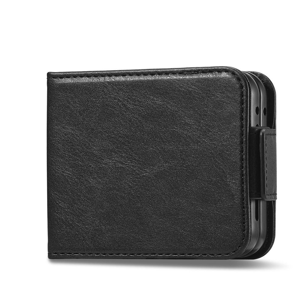 LC.IMEEKE For Samsung Galaxy Z Flip7 FE 5G / Z Flip6 5G Phone Case RFID Blocking Card Slot PU Leather Cover - Black - Image 6