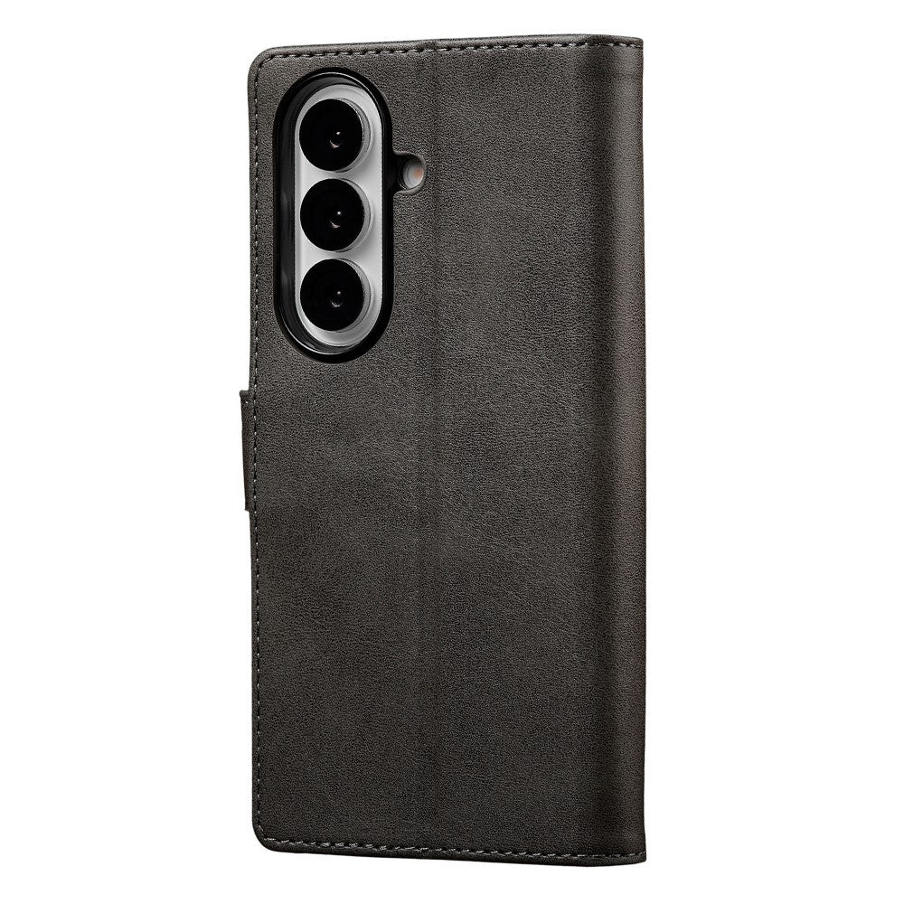 LC.IMEEKE For Samsung Galaxy Z Fold7 5G Case Calf Texture PU Leather Stand Wallet Phone Cover - Grey - Image 6