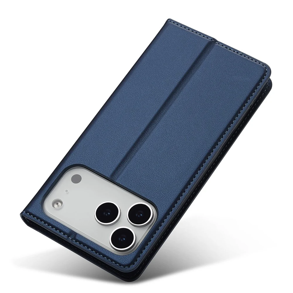LC.IMEEKE L1 Series for iPhone 17 Pro Max Case PU Leather Wallet Stand Protective Phone Cover - Blue - Image 4