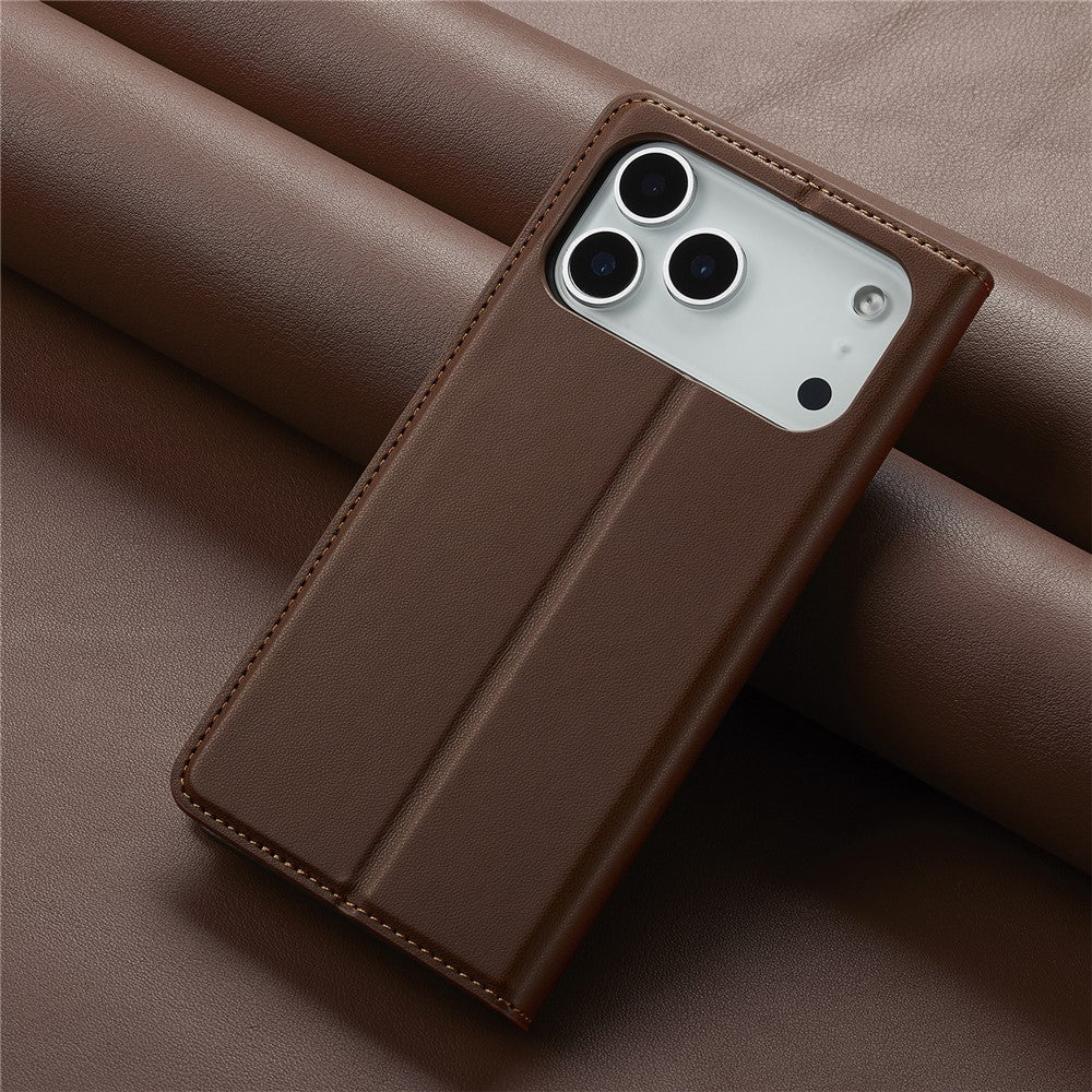 LC.IMEEKE L1 Series for iPhone 17 Pro Max Case PU Leather Wallet Stand Protective Phone Cover - Brown - Image 8