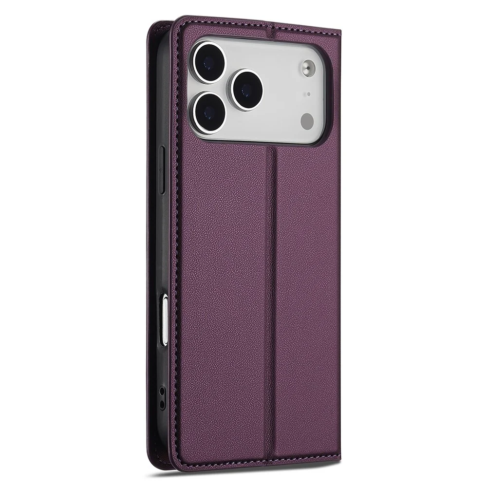 LC.IMEEKE L1 Series for iPhone 17 Pro Max Case PU Leather Wallet Stand Protective Phone Cover - Purple - Image 7