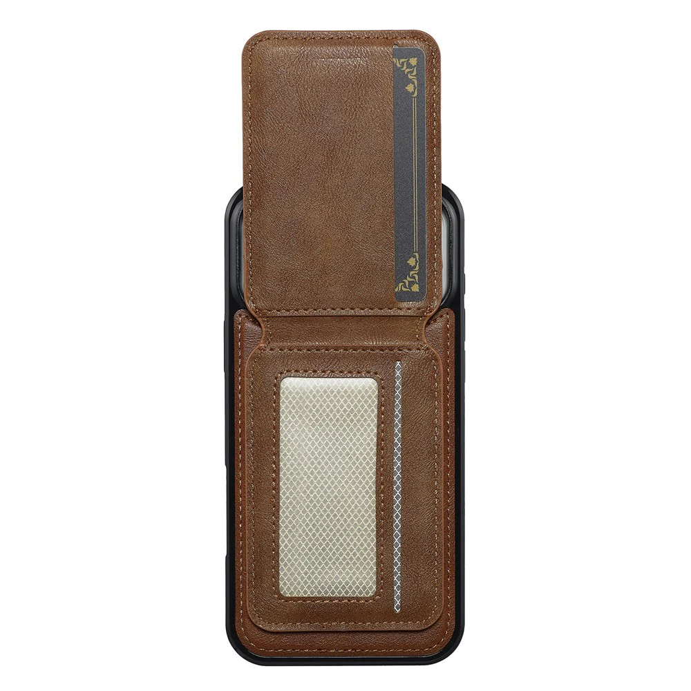 LC.IMEEKE L3 For iPhone 17 Pro Max Magnetic Case Detachable Card Holder Leather TPU Mobile Cover - Brown - Image 7