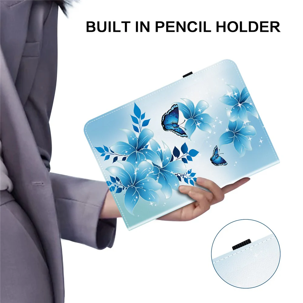 Leather Case For Lenovo Idea Tab Pro / Tab P12 Pro 12.7 2025 / Xiaoxin Pad Pro 12.7 (2025) Pattern Printed Stand Tablet Cover - Blue Butterfly - Image 5