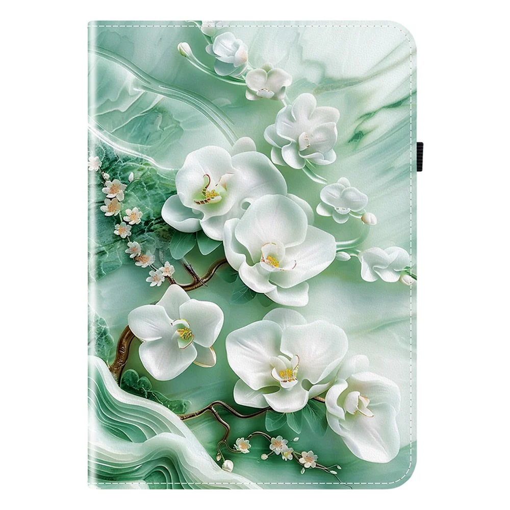 Leather Case For Lenovo Idea Tab Pro / Tab P12 Pro 12.7 2025 / Xiaoxin Pad Pro 12.7 (2025) Pattern Printed Stand Tablet Cover - Jade Flower - Image 7