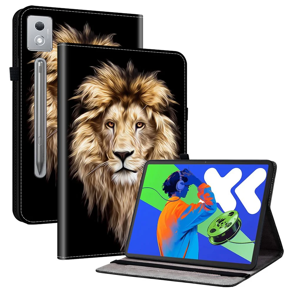 Leather Case For Lenovo Idea Tab Pro / Tab P12 Pro 12.7 2025 / Xiaoxin Pad Pro 12.7 (2025) Pattern Printed Stand Tablet Cover - Lion Head