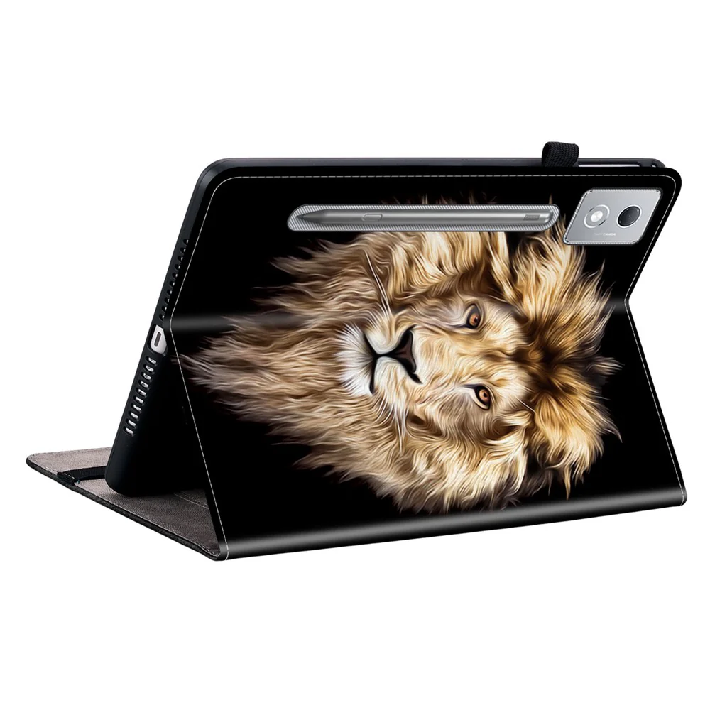 Leather Case For Lenovo Idea Tab Pro / Tab P12 Pro 12.7 2025 / Xiaoxin Pad Pro 12.7 (2025) Pattern Printed Stand Tablet Cover - Lion Head - Image 4
