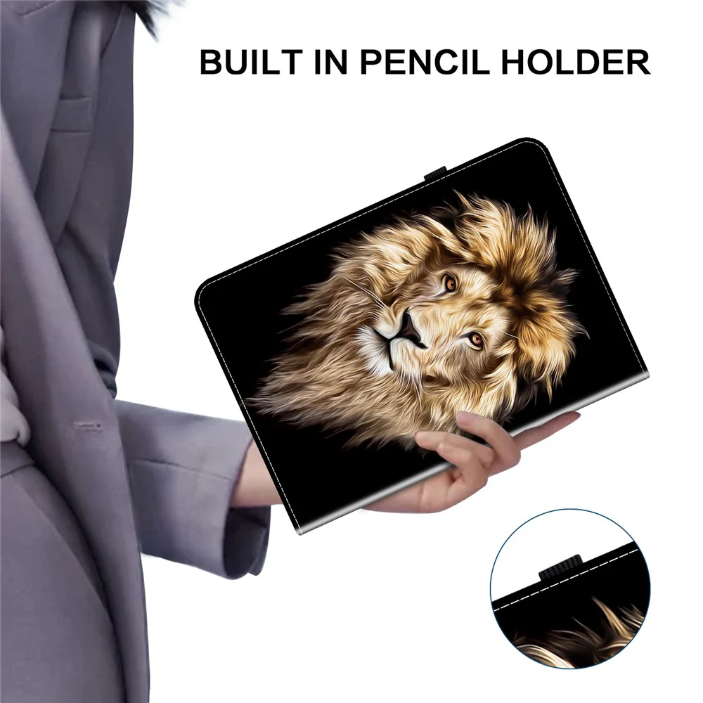 Leather Case For Lenovo Idea Tab Pro / Tab P12 Pro 12.7 2025 / Xiaoxin Pad Pro 12.7 (2025) Pattern Printed Stand Tablet Cover - Lion Head - Image 5