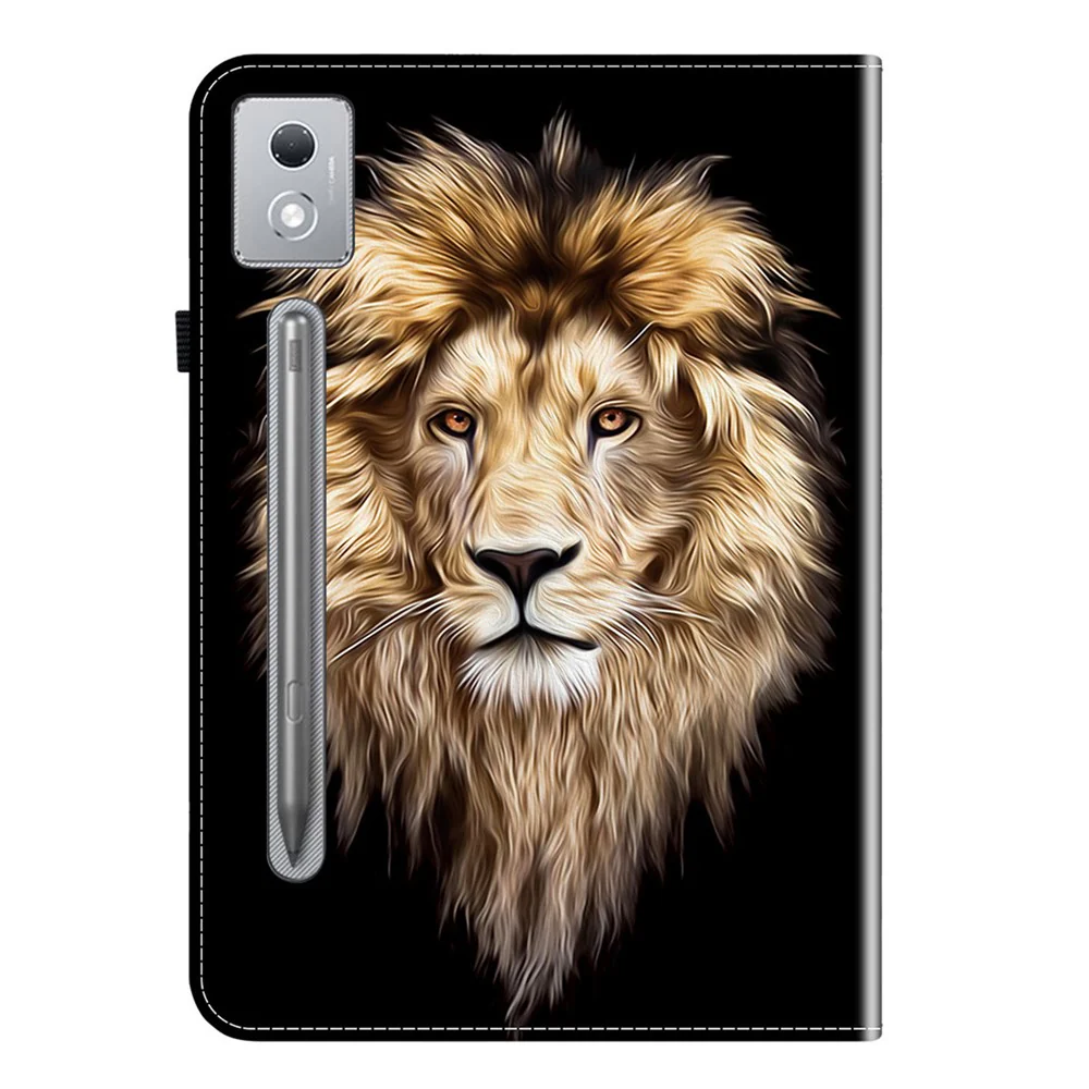 Leather Case For Lenovo Idea Tab Pro / Tab P12 Pro 12.7 2025 / Xiaoxin Pad Pro 12.7 (2025) Pattern Printed Stand Tablet Cover - Lion Head - Image 6