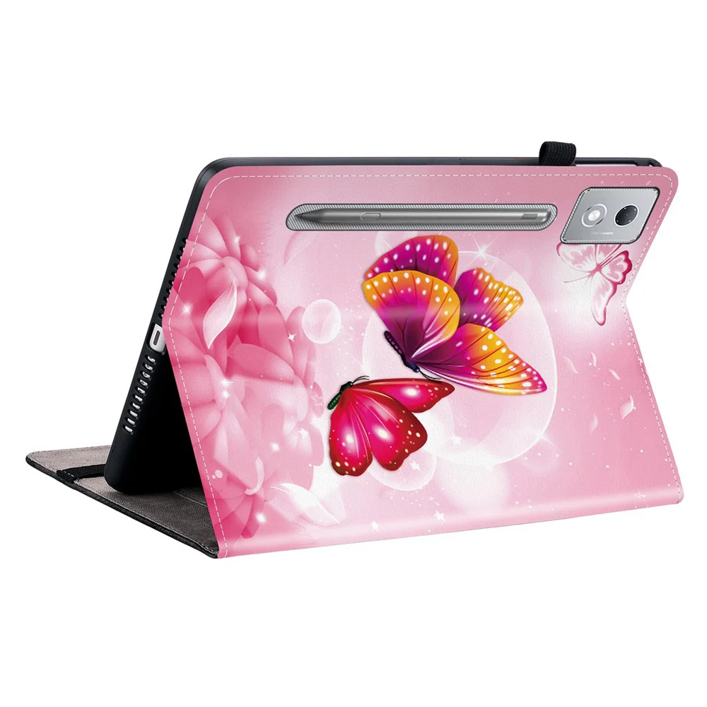 Leather Case For Lenovo Idea Tab Pro / Tab P12 Pro 12.7 2025 / Xiaoxin Pad Pro 12.7 (2025) Pattern Printed Stand Tablet Cover - Pink Butterfly - Image 4