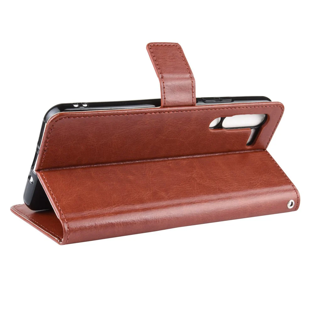 Leather Stand Wallet Phone Case for Lenovo Z6 Pro - Brown - Image 5
