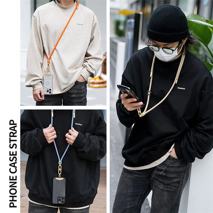 LEEU DESIGN Phone Lanyard 160cm Adjustable Crossbody Cell Phone Neck Strap with Pad - Grey - Image 6