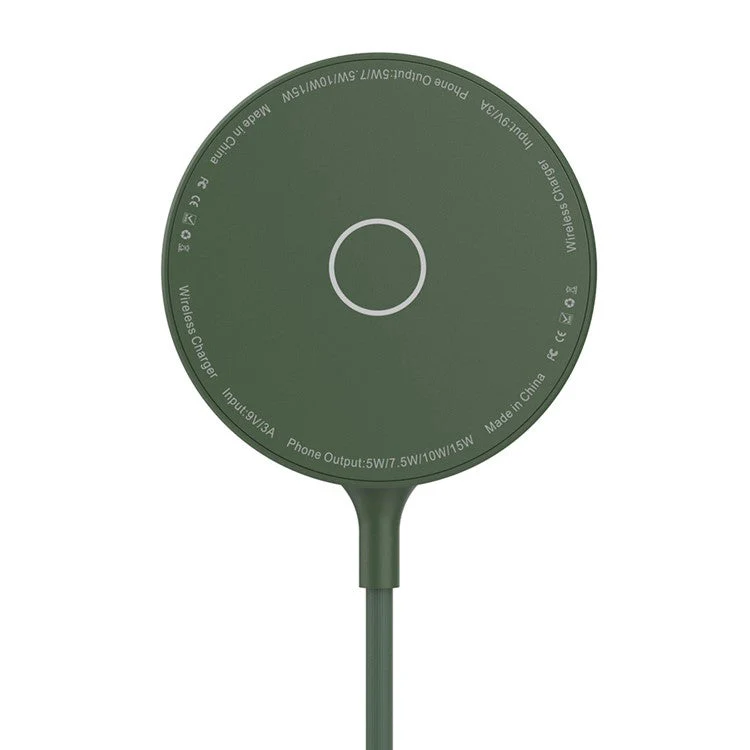 LFX-181 15W Fast Charging Portable Magnetic Wireless Charger with Folding Stand - Green - Image 2