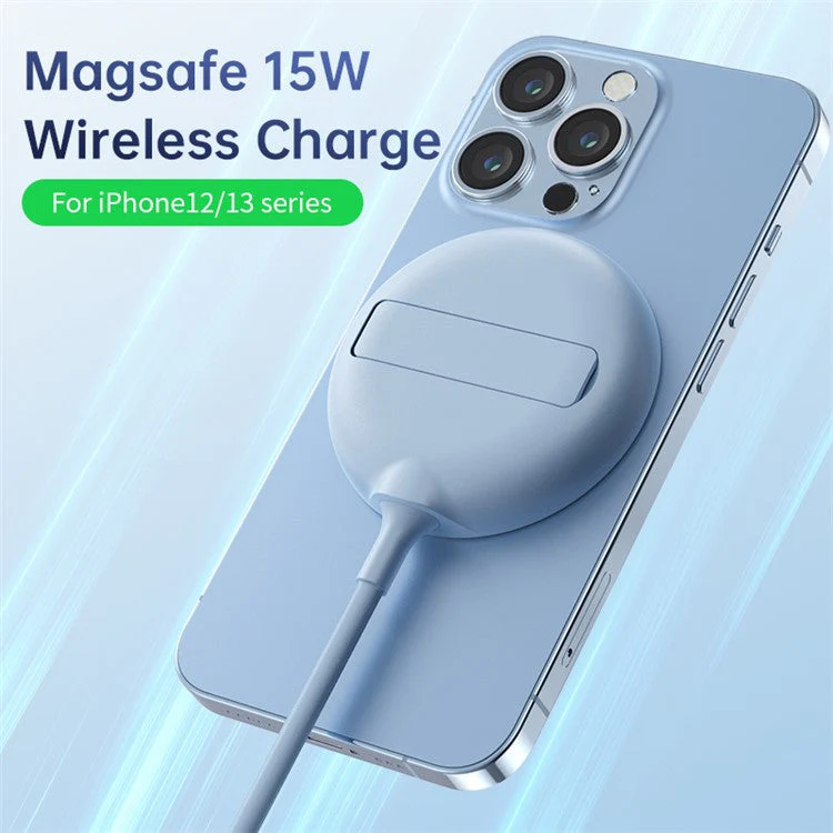 LFX-181 15W Fast Charging Portable Magnetic Wireless Charger with Folding Stand - Green - Image 4