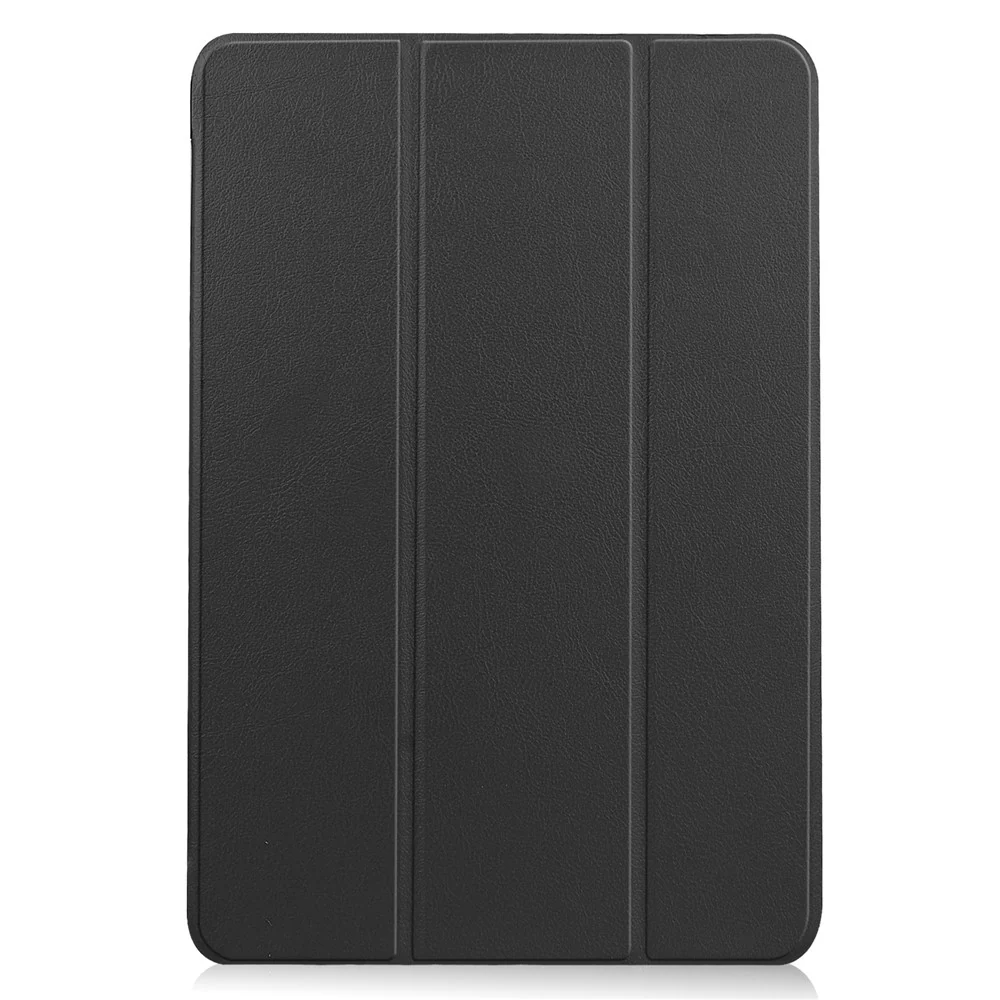 Litch Skin PU Leather Tri-fold Stand Shell for Lenovo Chromebook Duet Tablet Case - Black - Image 2