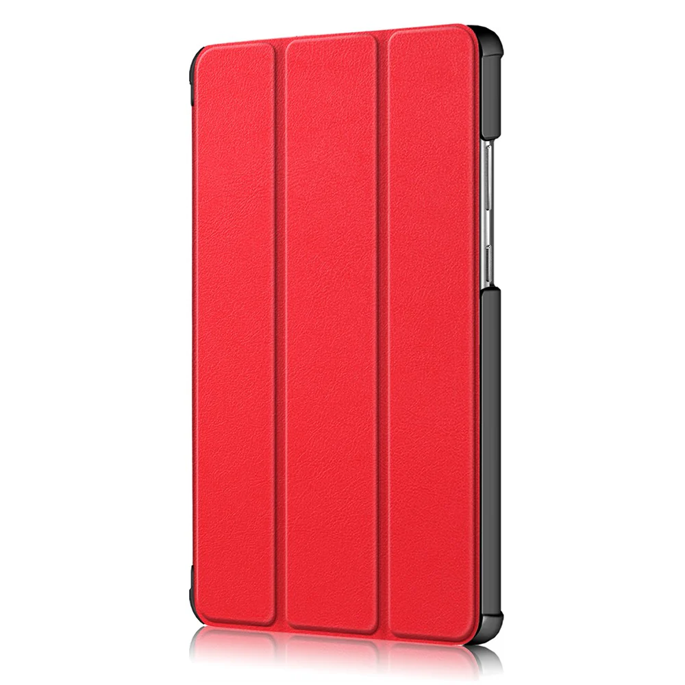 Litch Skin PU Leather Tri-fold Stand Tablet Case for Lenovo Tab M8 TB-8505 - Red - Image 4