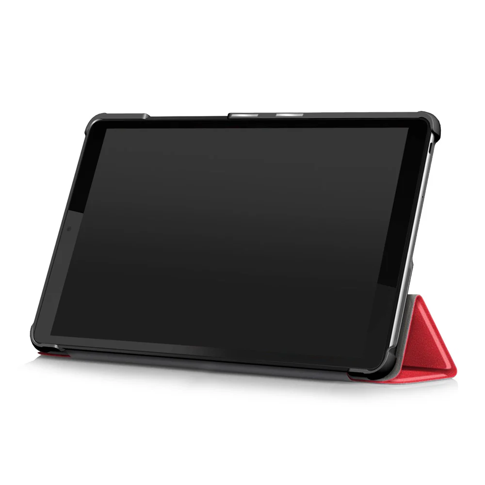 Litch Skin PU Leather Tri-fold Stand Tablet Case for Lenovo Tab M8 TB-8505 - Red - Image 6