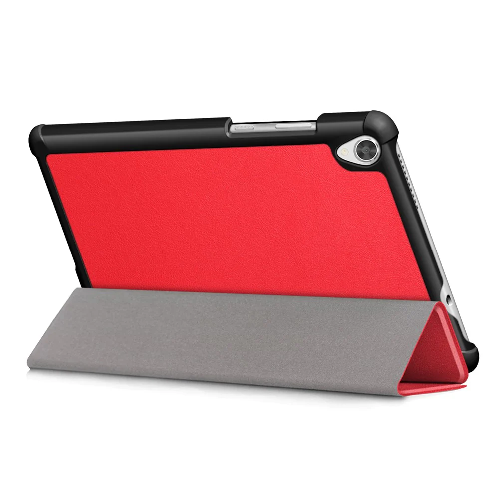 Litch Skin PU Leather Tri-fold Stand Tablet Case for Lenovo Tab M8 TB-8505 - Red - Image 7