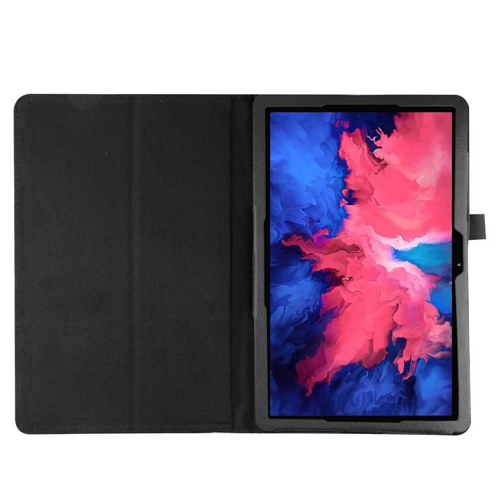 Litchi Texture Leather Tablet Case with Stand for Lenovo Tab P11 / P11 5G 11 inch TB-J606F / J606X - Black - Image 6