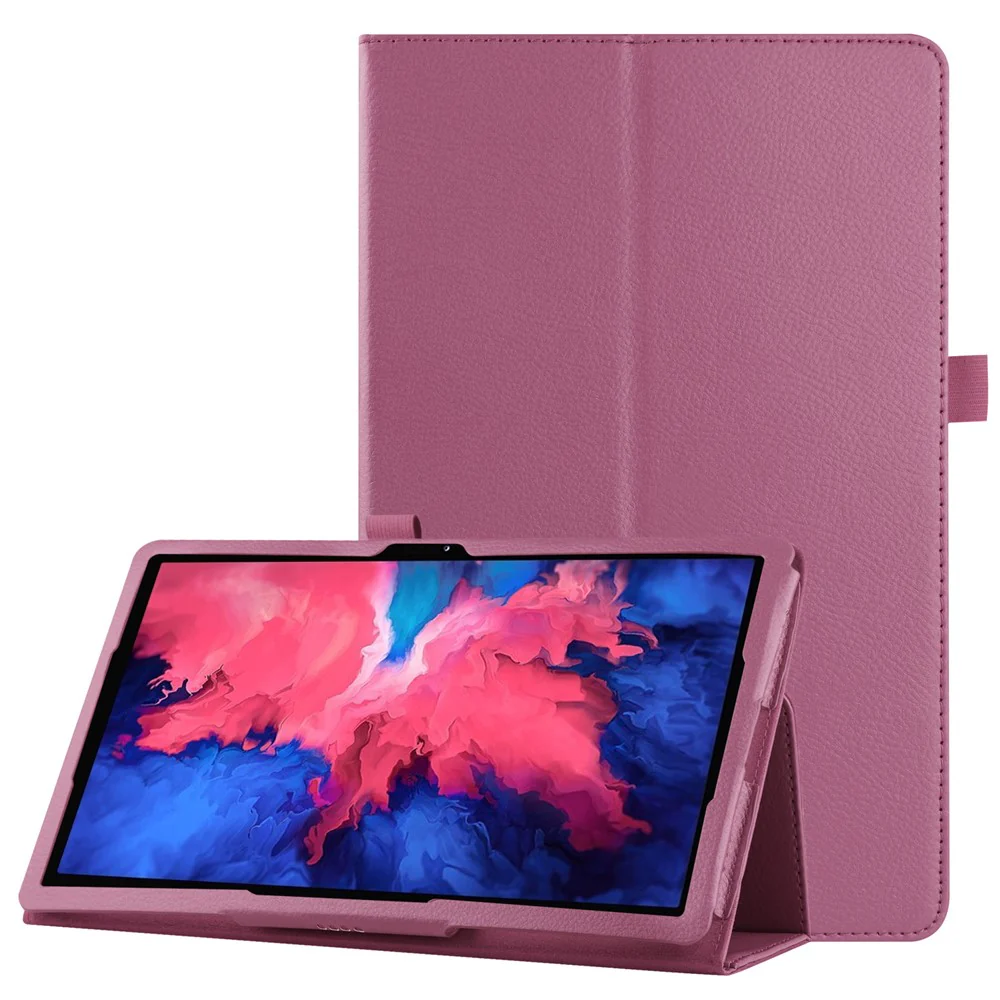 Litchi Texture Leather Tablet Case with Stand for Lenovo Tab P11 / P11 5G 11 inch TB-J606F / J606X - Purple