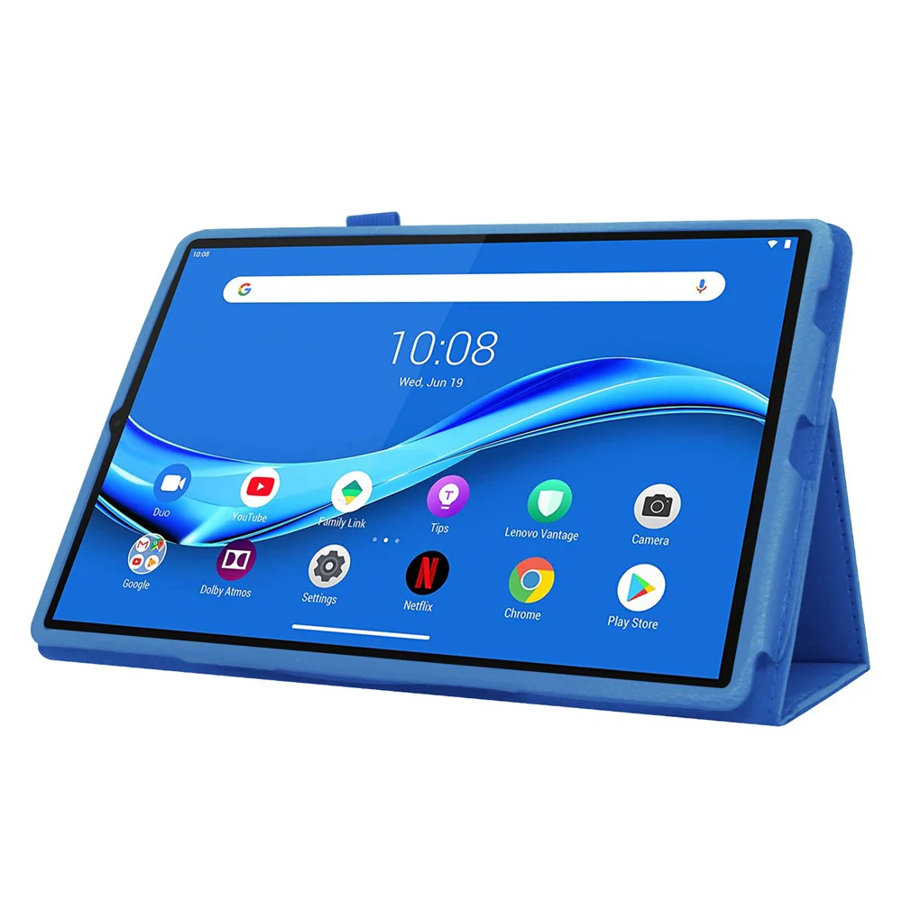 Litchi Texture PU Leather Tablet Case Cover with Stand for Lenovo Tab M10 HD Gen 2 - Baby Blue - Image 3