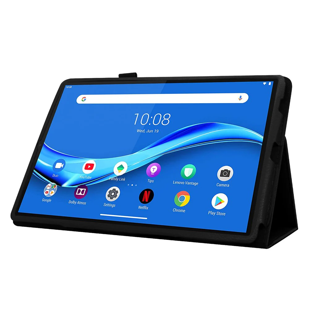 Litchi Texture PU Leather Tablet Case Cover with Stand for Lenovo Tab M10 HD Gen 2 - Black - Image 3
