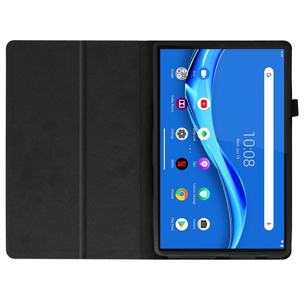 Litchi Texture PU Leather Tablet Case Cover with Stand for Lenovo Tab M10 HD Gen 2 - Black - Image 5