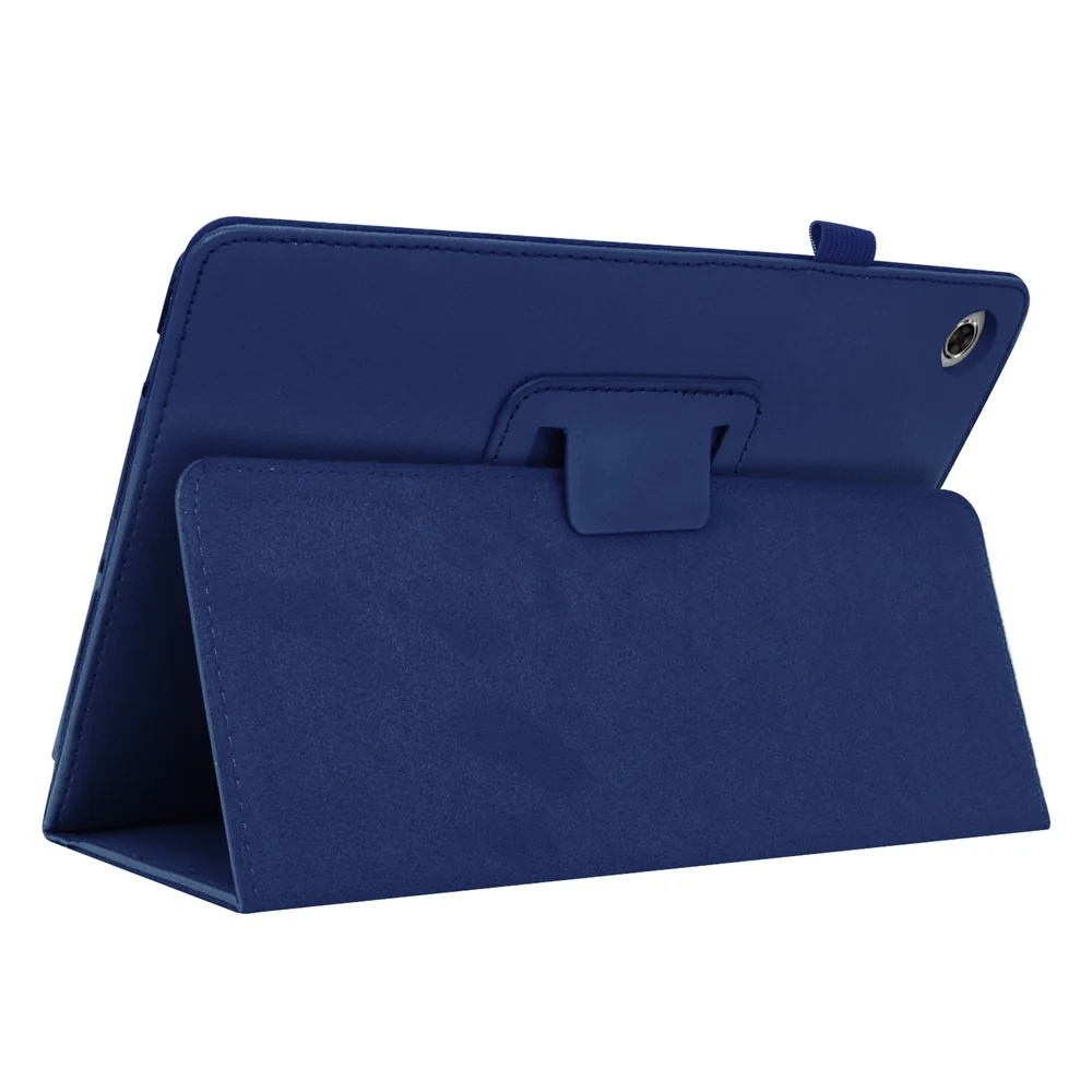 Litchi Texture PU Leather Tablet Case Cover with Stand for Lenovo Tab M10 HD Gen 2 - Dark Blue - Image 4